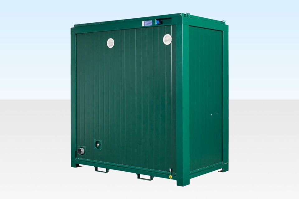 1+1 Double Mains Toilet Unit 8ft x 5ft (Green – RAL 6005)