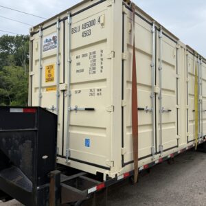 40′ x 8′ x 9.5′ High Cube Shipping Container with 4 Doors – New One Trip – Beige