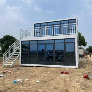 Two Floor Container House Kit with Glass Walls – Modern Double-Storey Modular Home