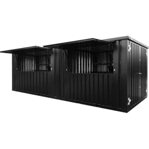 20 Foot Container Bar for Pop-up Shops and Events – Black RAL 9005