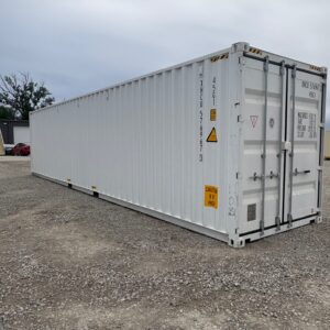 NEW 40ft High Cube White Shipping Container – Pure White Single Door Storage Container