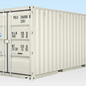 20ft One Trip Shipping Container – White (RAL 9003) | Wind & Watertight Storage Container