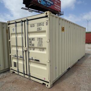 NEW 20ft Ivory Double Door Shipping Container