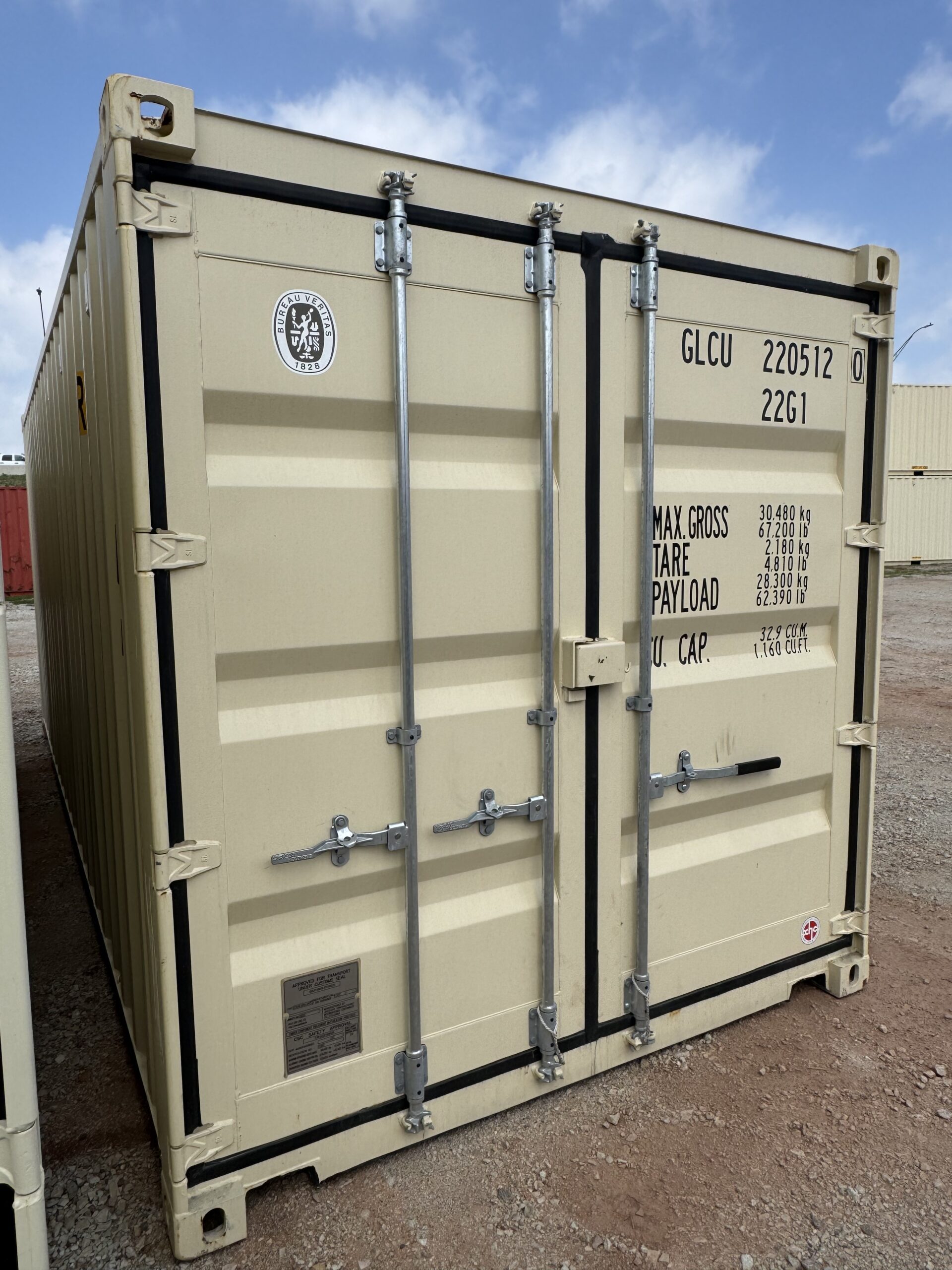 NEW 20ft Ivory Double Door Shipping Container - Image 2