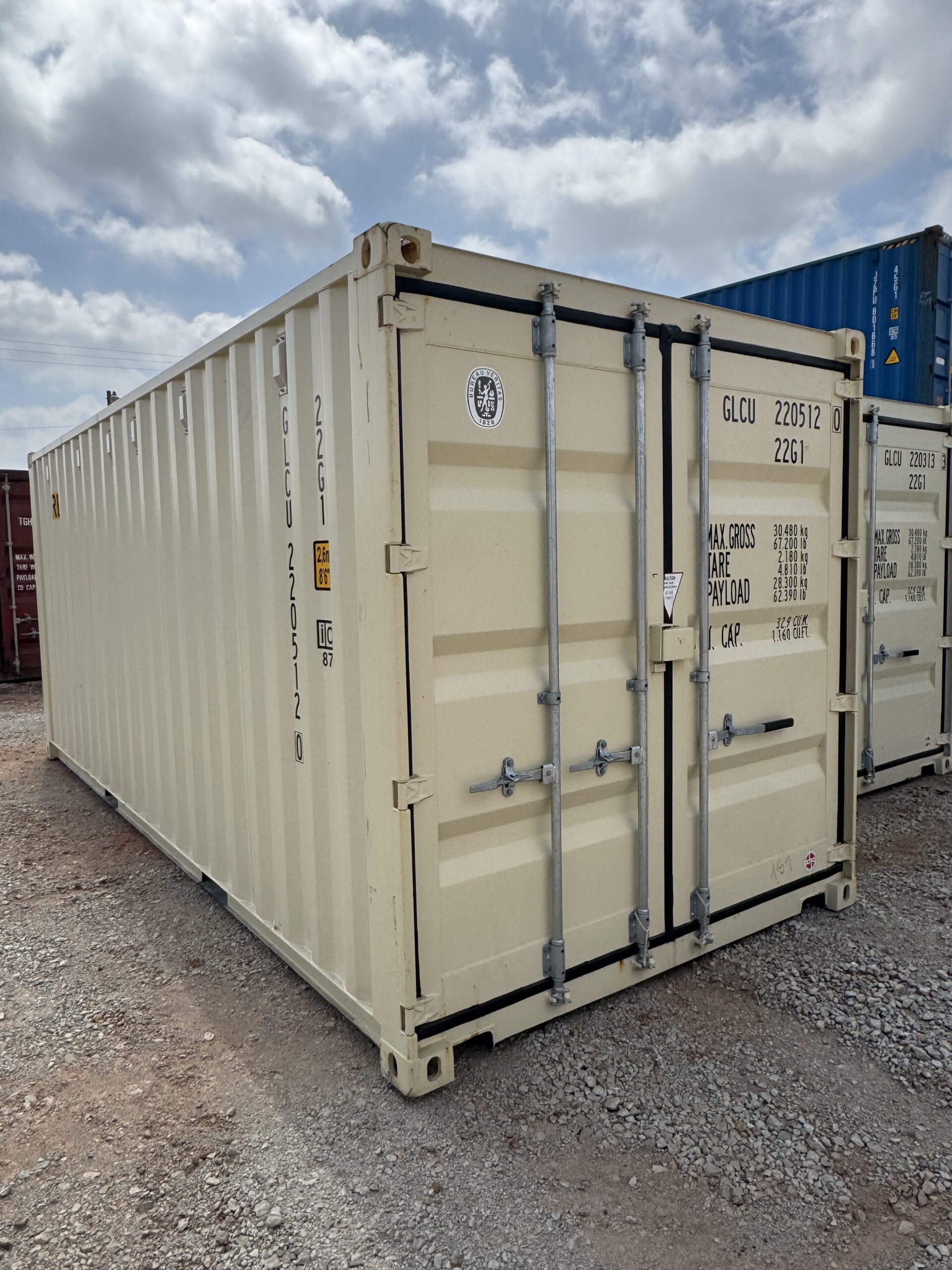 NEW 20ft Ivory Double Door Shipping Container - Image 3