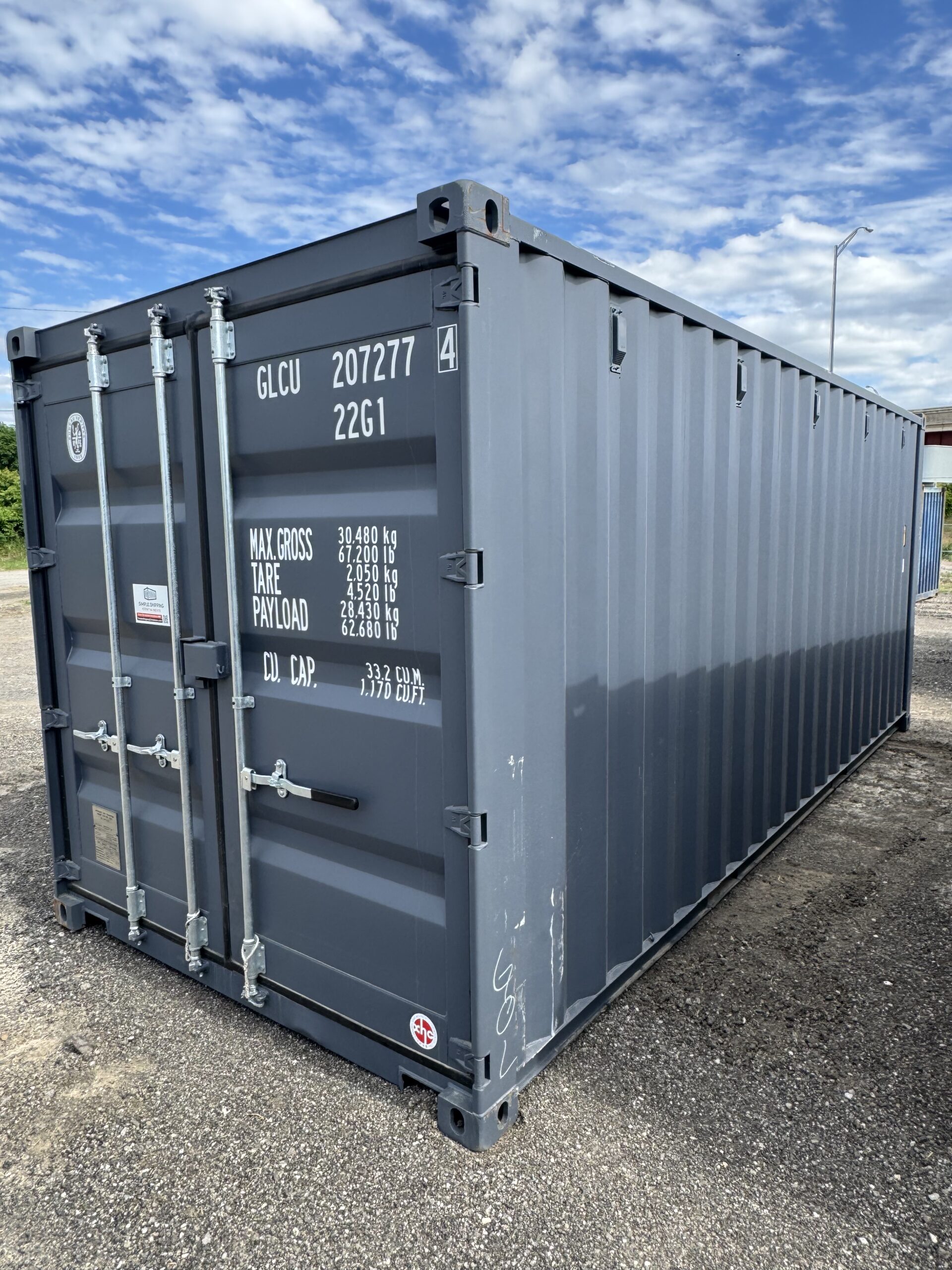 NEW 20ft Slate Gray Shipping Container