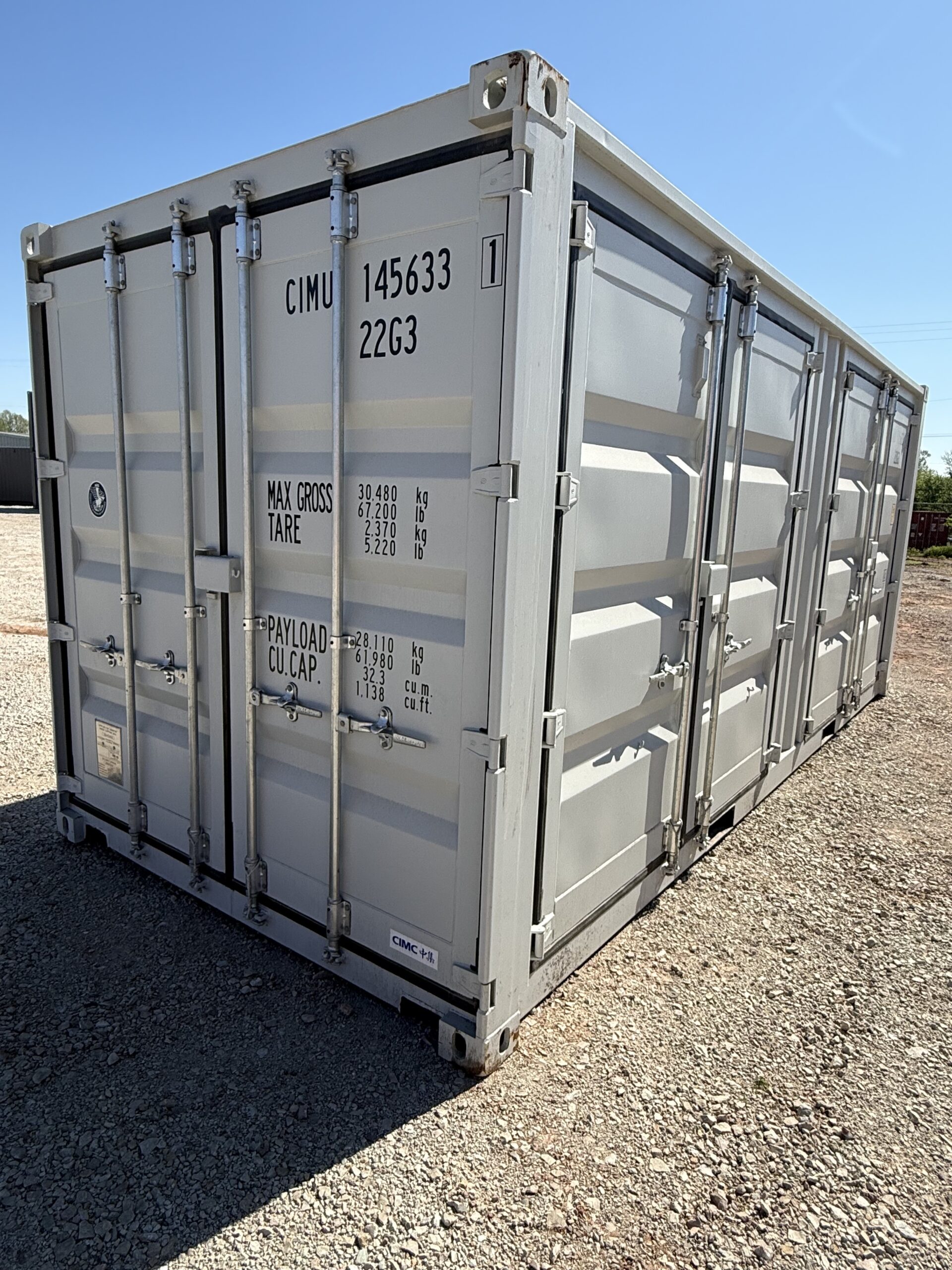 NEW 20ft Light Gray Shipping Container