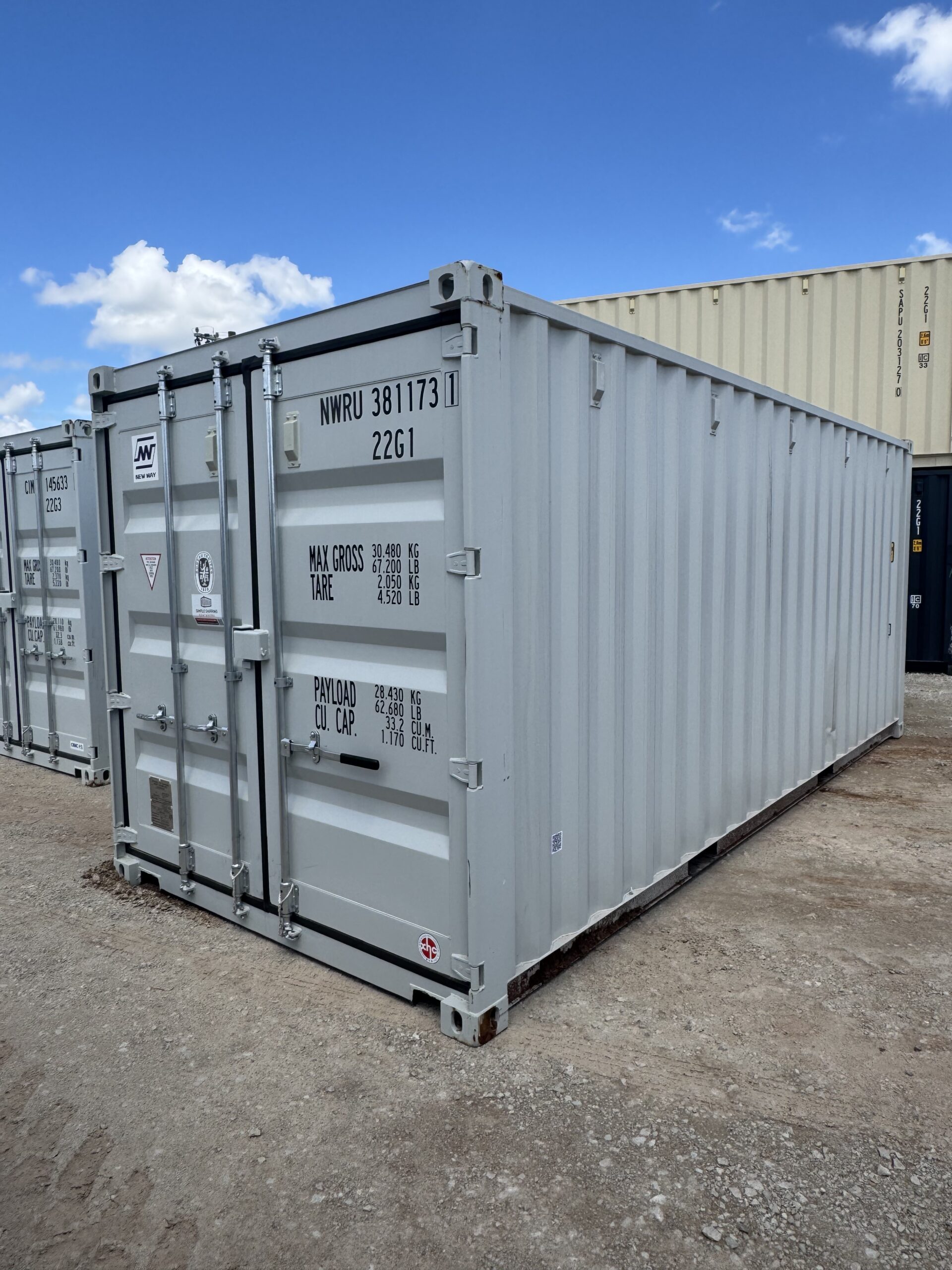 NEW 20ft Light Gray Shipping Contain - Image 2