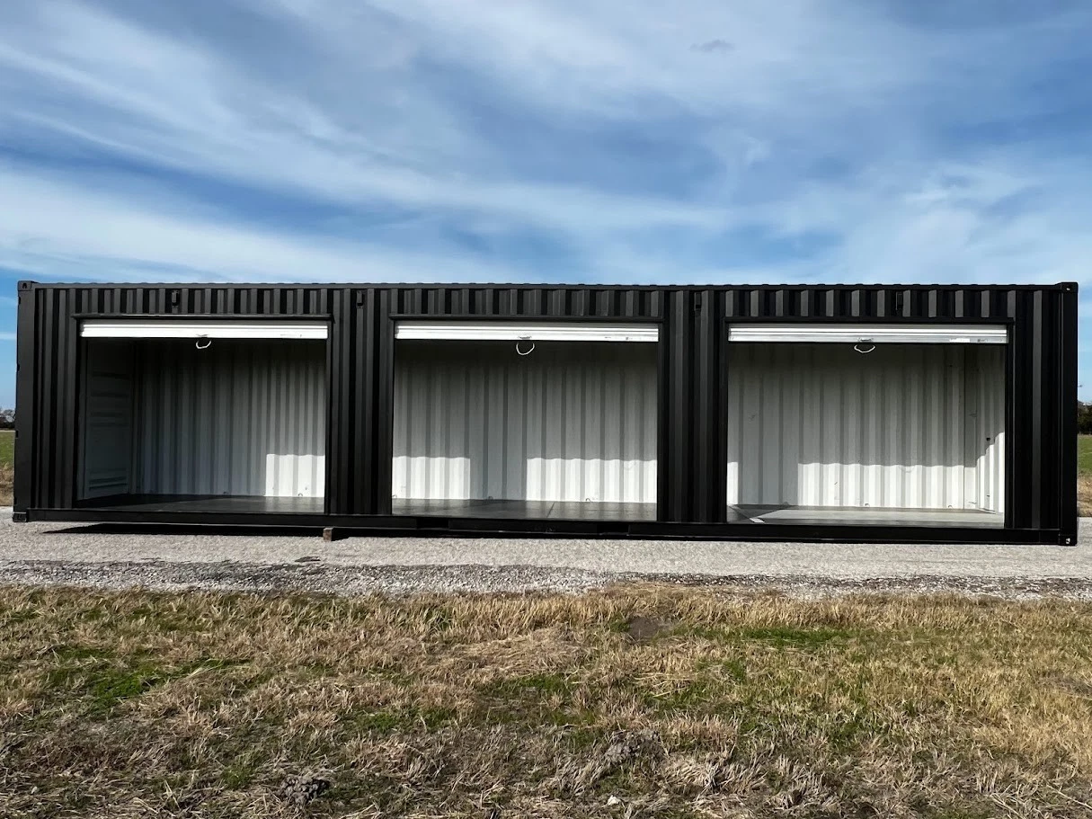 40ft Shipping Container w/3 Roll-Up Side Doors