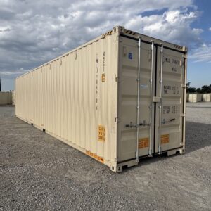 NEW 40ft High Cube Ivory Shipping Container – Single Door Storage Container with Lock Box