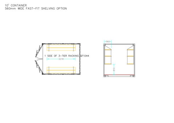 Fastfit Three Tier Container Racking (Single Bay) | Shipping Container Shelving - Image 2